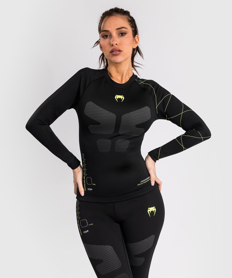 venum training camp 4.0 langærmet rashguard - sortneongrøn