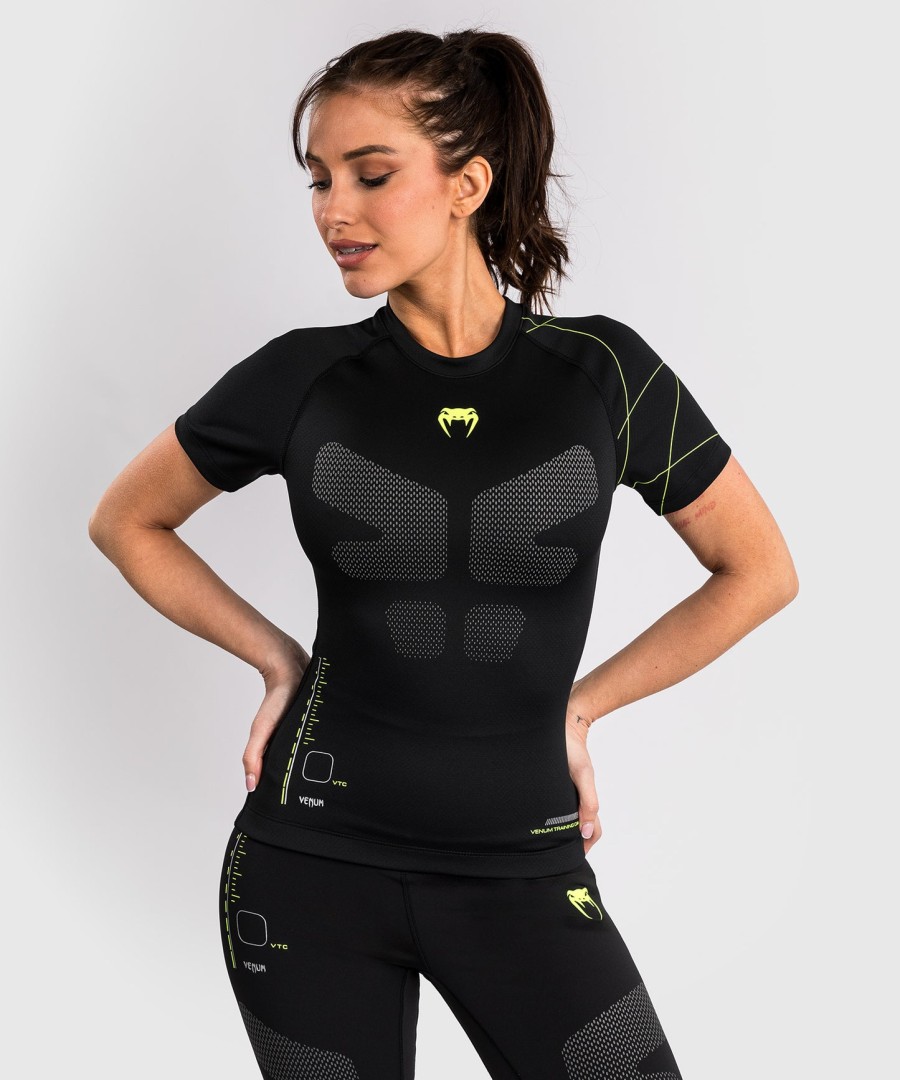 venum training camp 4.0 kortærmet rashguard - sortneongrøn