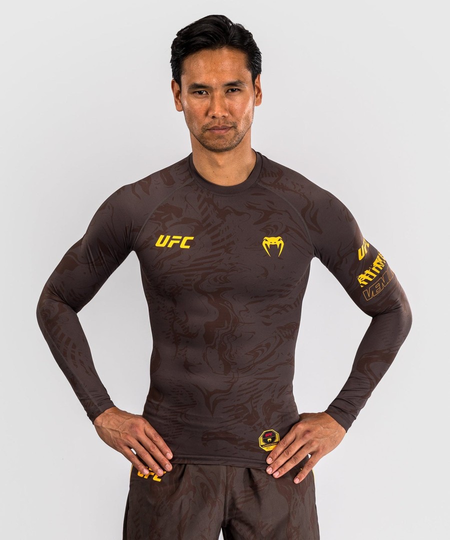 ufc fusion by venum fight week herre performance langærmet rashguard - jordbrun