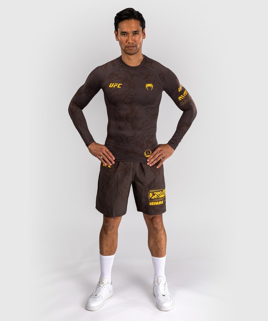 ufc fusion by venum fight week herre performance langærmet rashguard - jordbrun