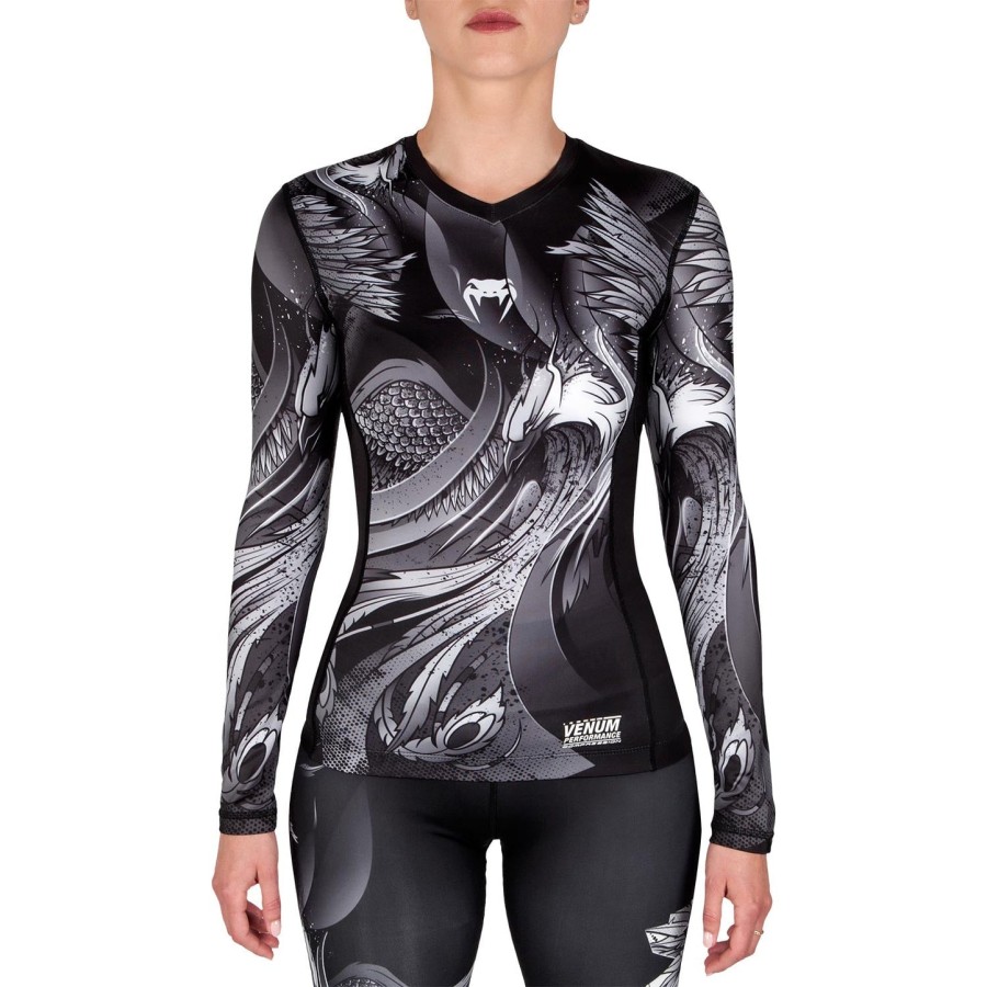 venum phoenix rashguard - langærmet - sorthvid - til kvinder