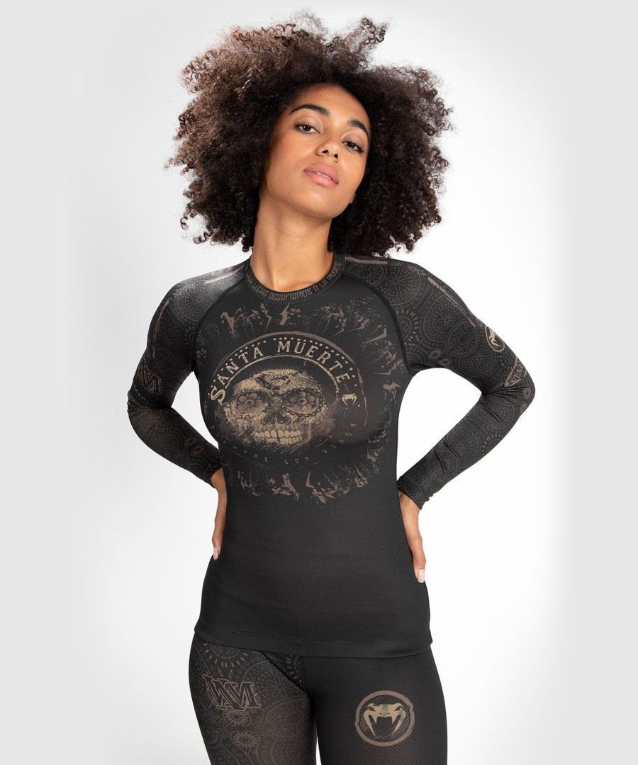 venum dame santa muerte dark side - rashguard langærmet - sortbrun