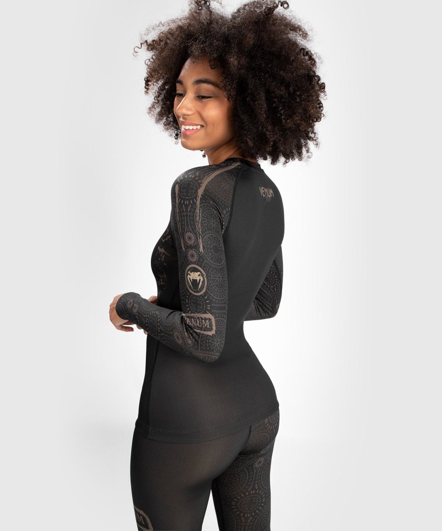 venum dame santa muerte dark side - rashguard langærmet - sortbrun