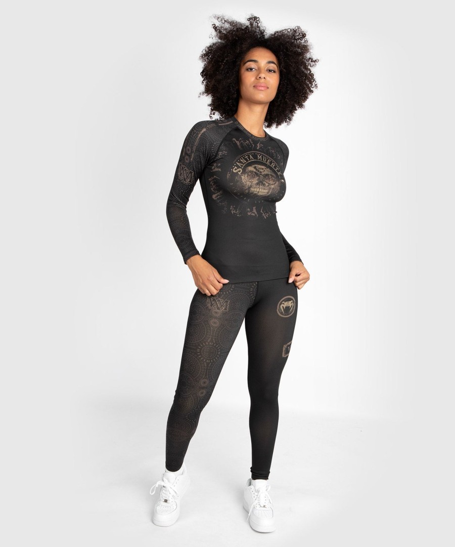 venum dame santa muerte dark side - rashguard langærmet - sortbrun
