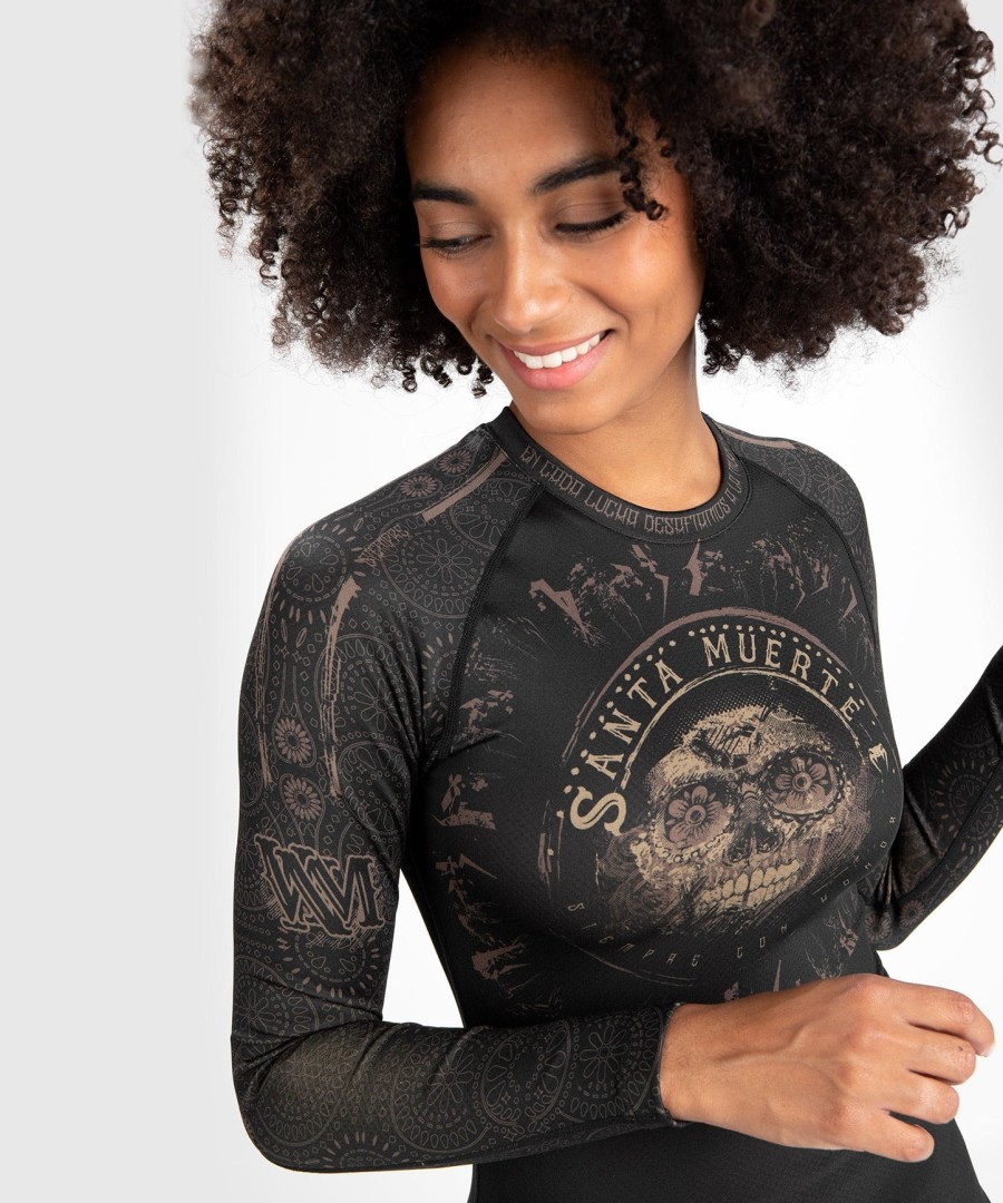 venum dame santa muerte dark side - rashguard langærmet - sortbrun