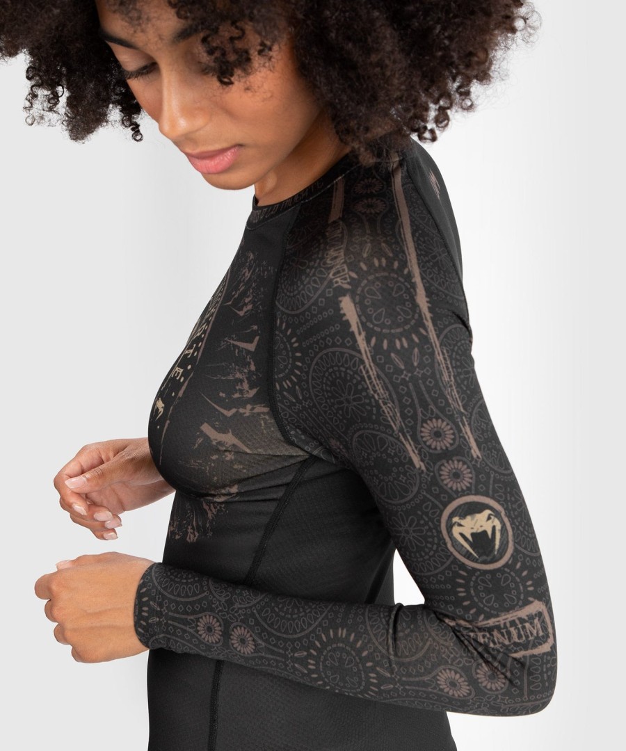 venum dame santa muerte dark side - rashguard langærmet - sortbrun