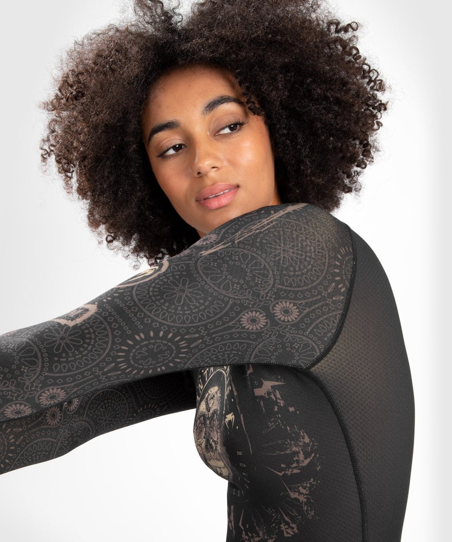 venum dame santa muerte dark side - rashguard langærmet - sortbrun