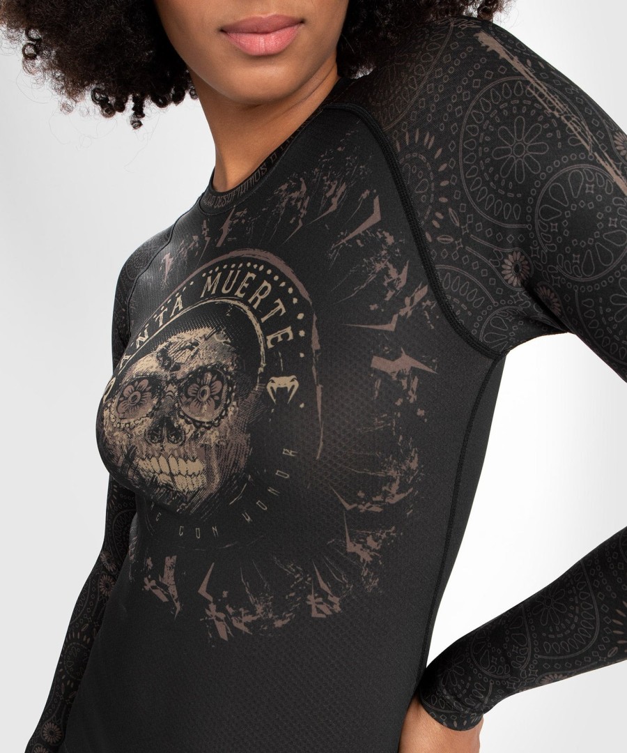 venum dame santa muerte dark side - rashguard langærmet - sortbrun