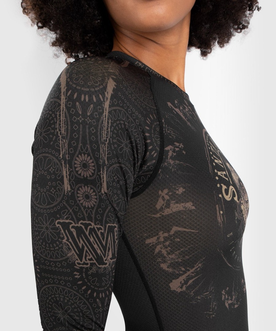 venum dame santa muerte dark side - rashguard langærmet - sortbrun