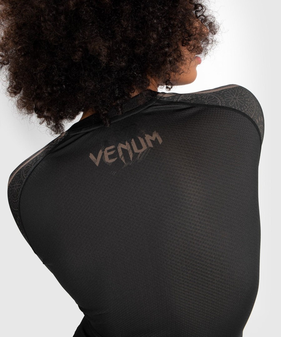 venum dame santa muerte dark side - rashguard langærmet - sortbrun