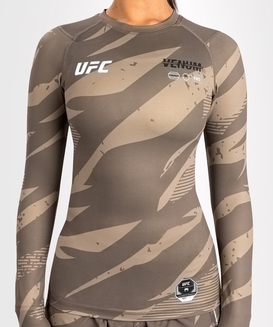 ufc adrenaline by venum fight week dame performance langærmet rashguard - desert camo