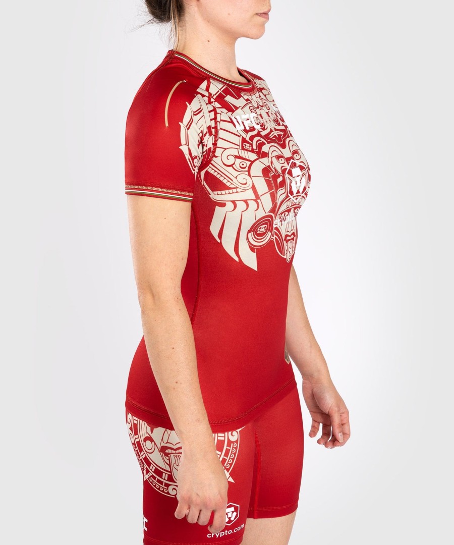 noche ufc by venum authentic fight night kvinder performance kortærmet rashguard - rød