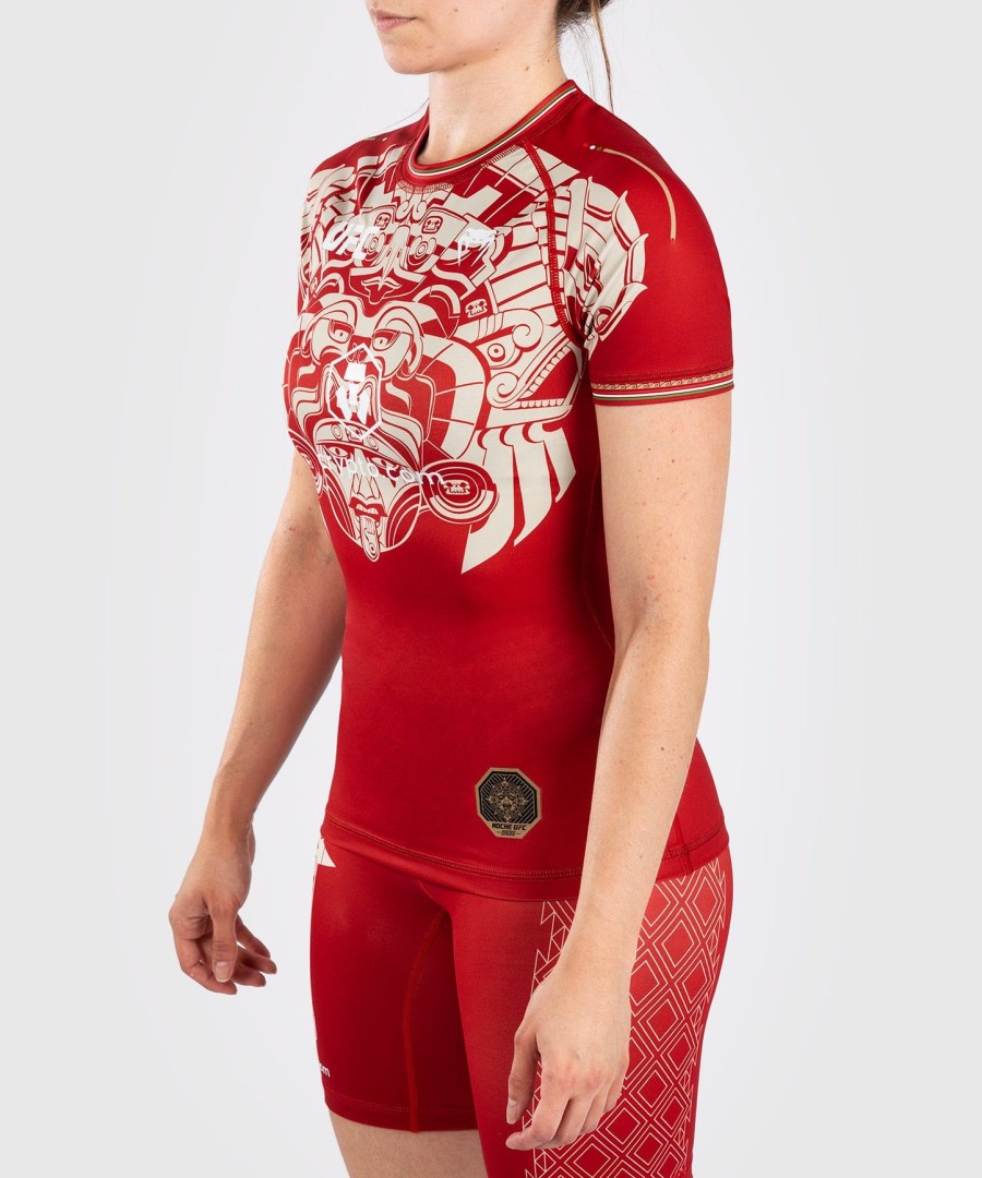 noche ufc by venum authentic fight night kvinder performance kortærmet rashguard - rød