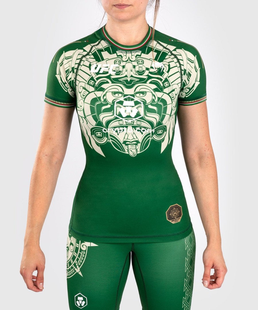 noche ufc by venum authentic fight night kvinder performance kortærmet rashguard - grøn