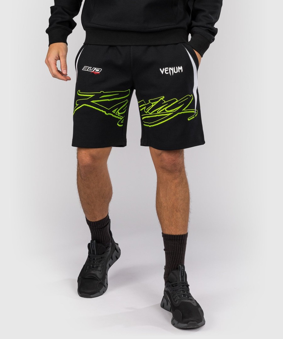venum x bud racing herre bomuldsshorts - sorthvidlimegrøn