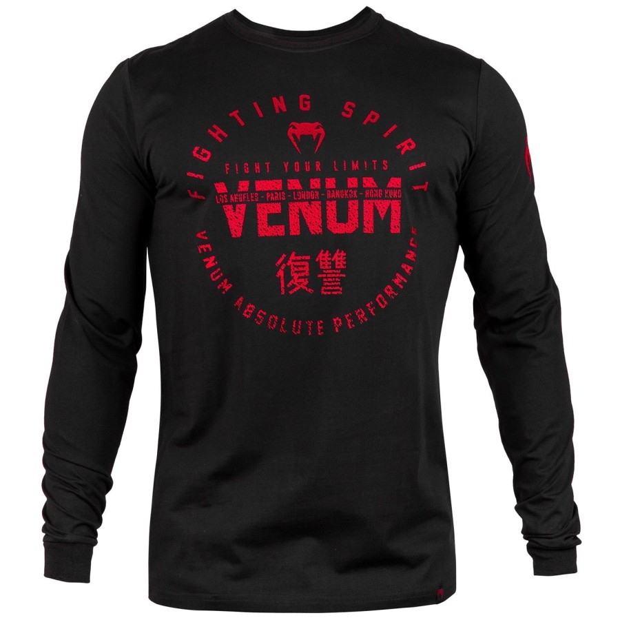 venum signature t-shirt - lange Ærmer - sortrød