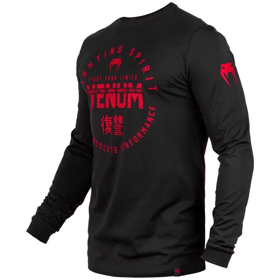 venum signature t-shirt - lange Ærmer - sortrød