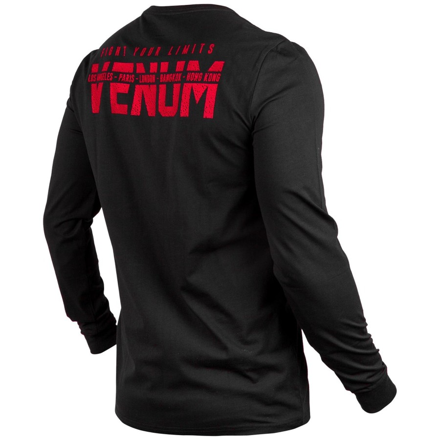 venum signature t-shirt - lange Ærmer - sortrød