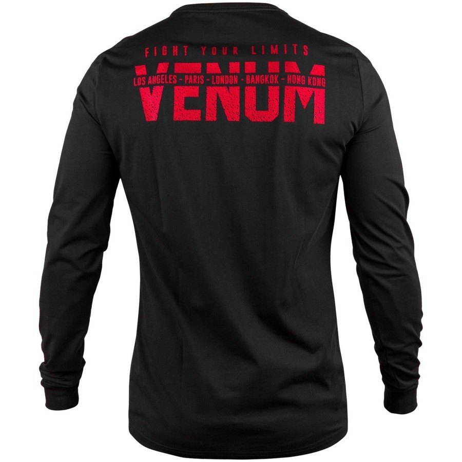 venum signature t-shirt - lange Ærmer - sortrød