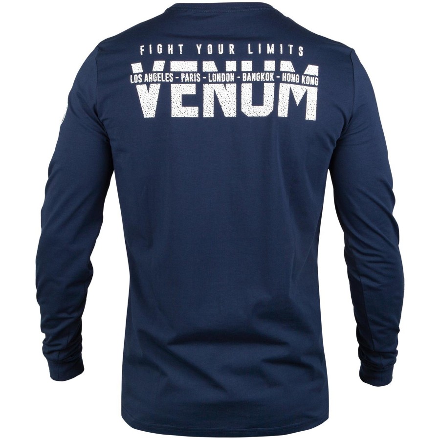venum signature t-shirt - lange Ærmer - marineblåhvid