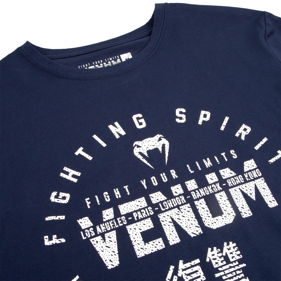 venum signature t-shirt - lange Ærmer - marineblåhvid