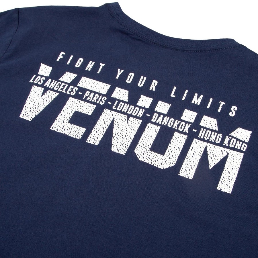 venum signature t-shirt - lange Ærmer - marineblåhvid