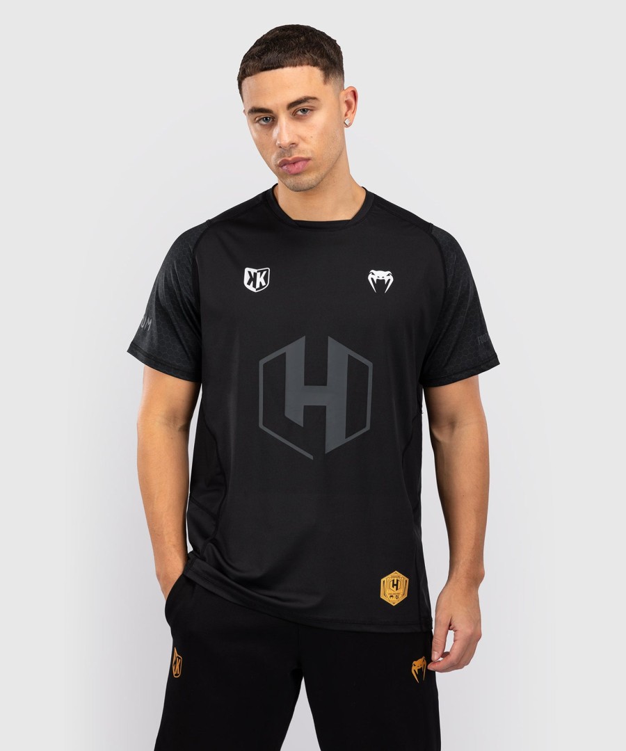 foot korner x venum hexagon mma t-shirt - sortsølv