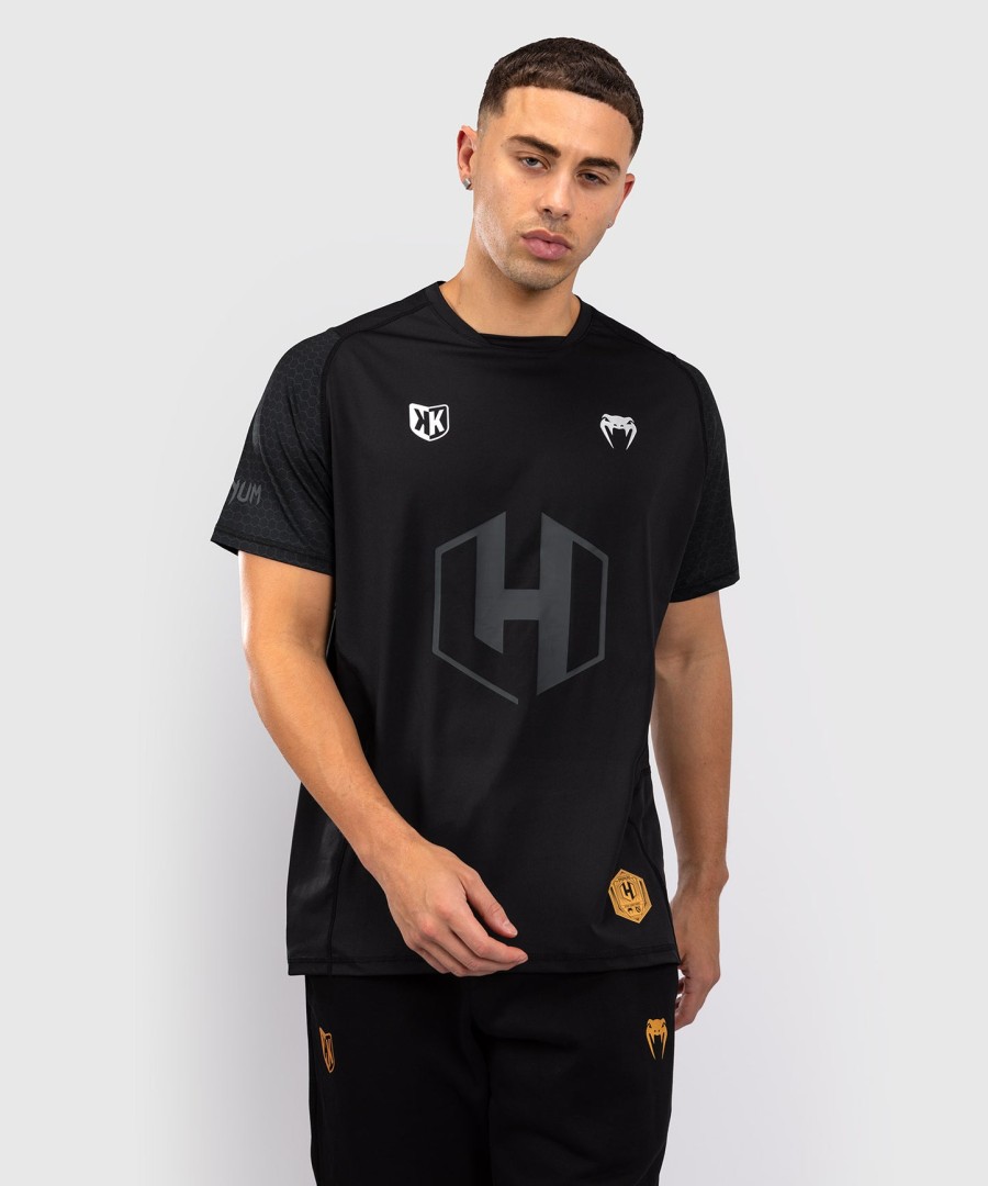 foot korner x venum hexagon mma t-shirt - sortsølv