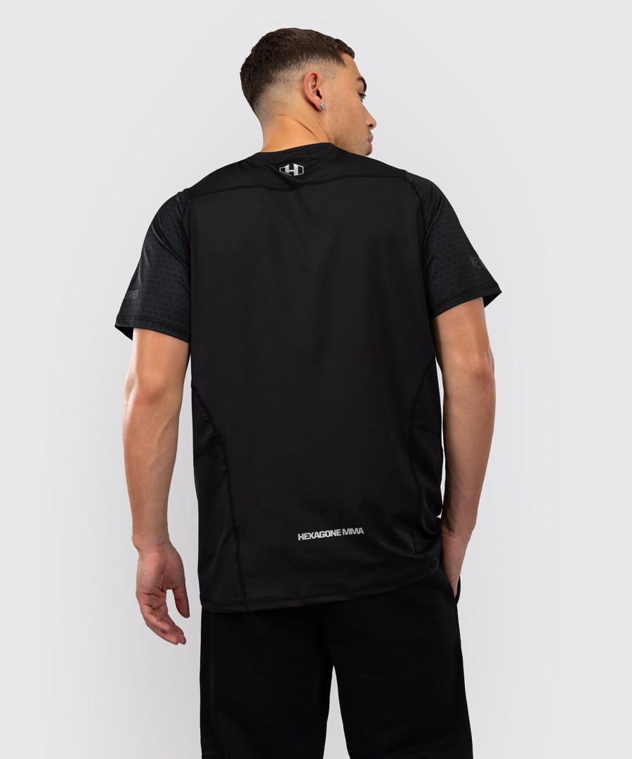 foot korner x venum hexagon mma t-shirt - sortsølv