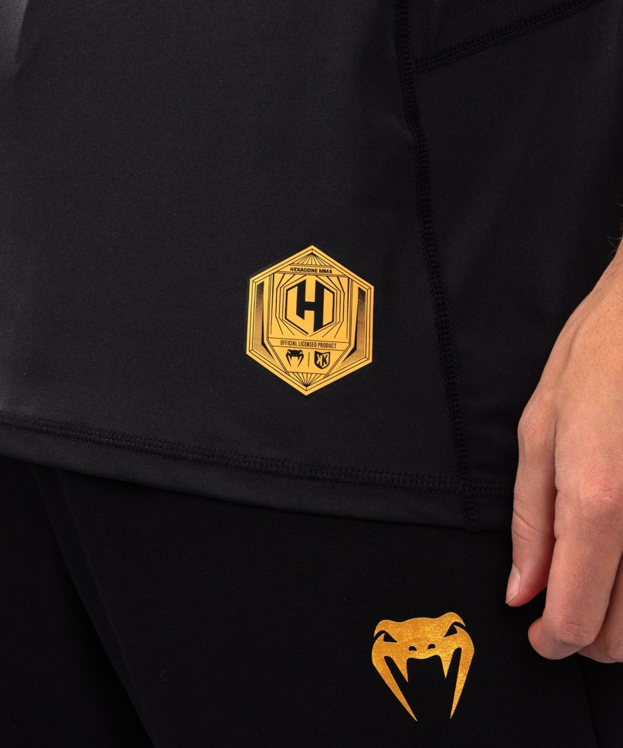 foot korner x venum hexagon mma t-shirt - sortsølv