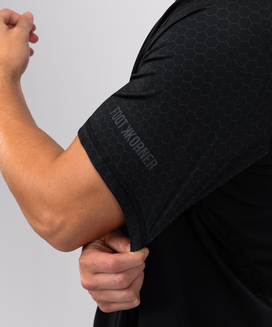 foot korner x venum hexagon mma t-shirt - sortsølv