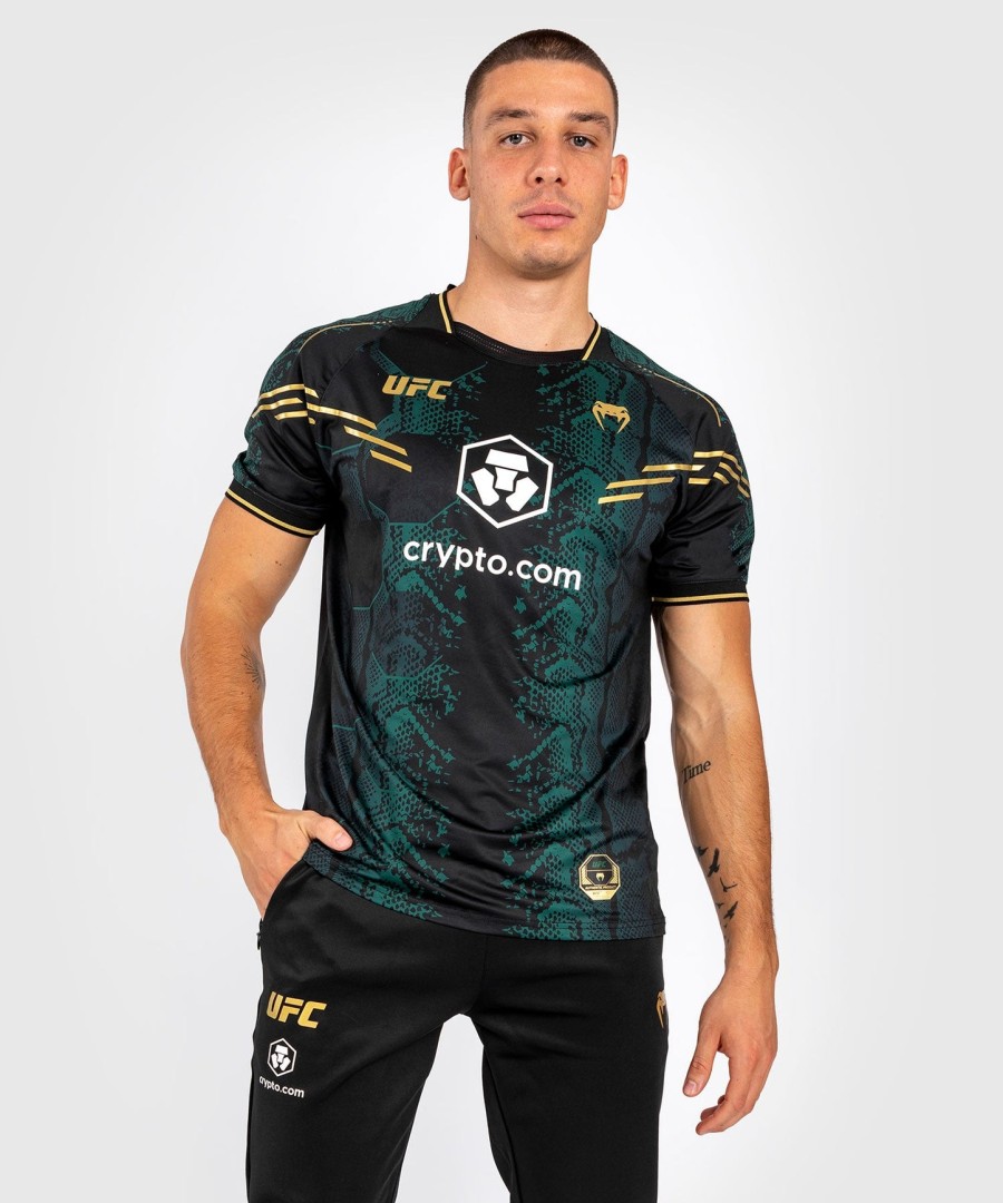 ufc adrenaline by venum autentisk fight night herretrøje - emerald edition - grønsortguld