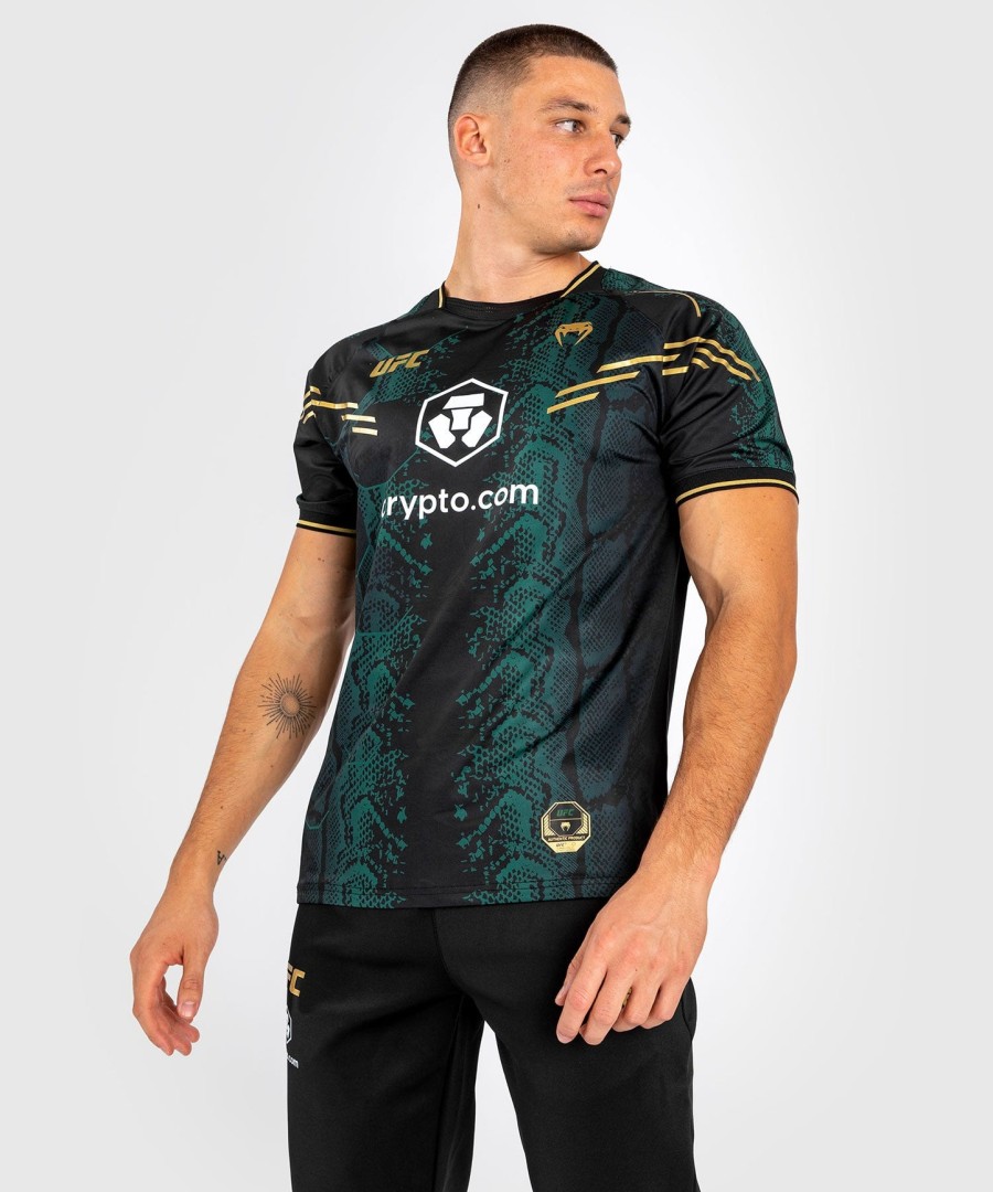 ufc adrenaline by venum autentisk fight night herretrøje - emerald edition - grønsortguld