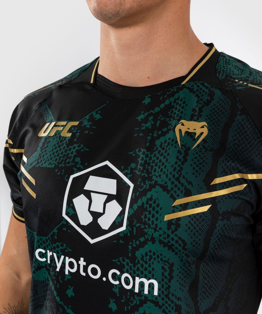 ufc adrenaline by venum autentisk fight night herretrøje - emerald edition - grønsortguld