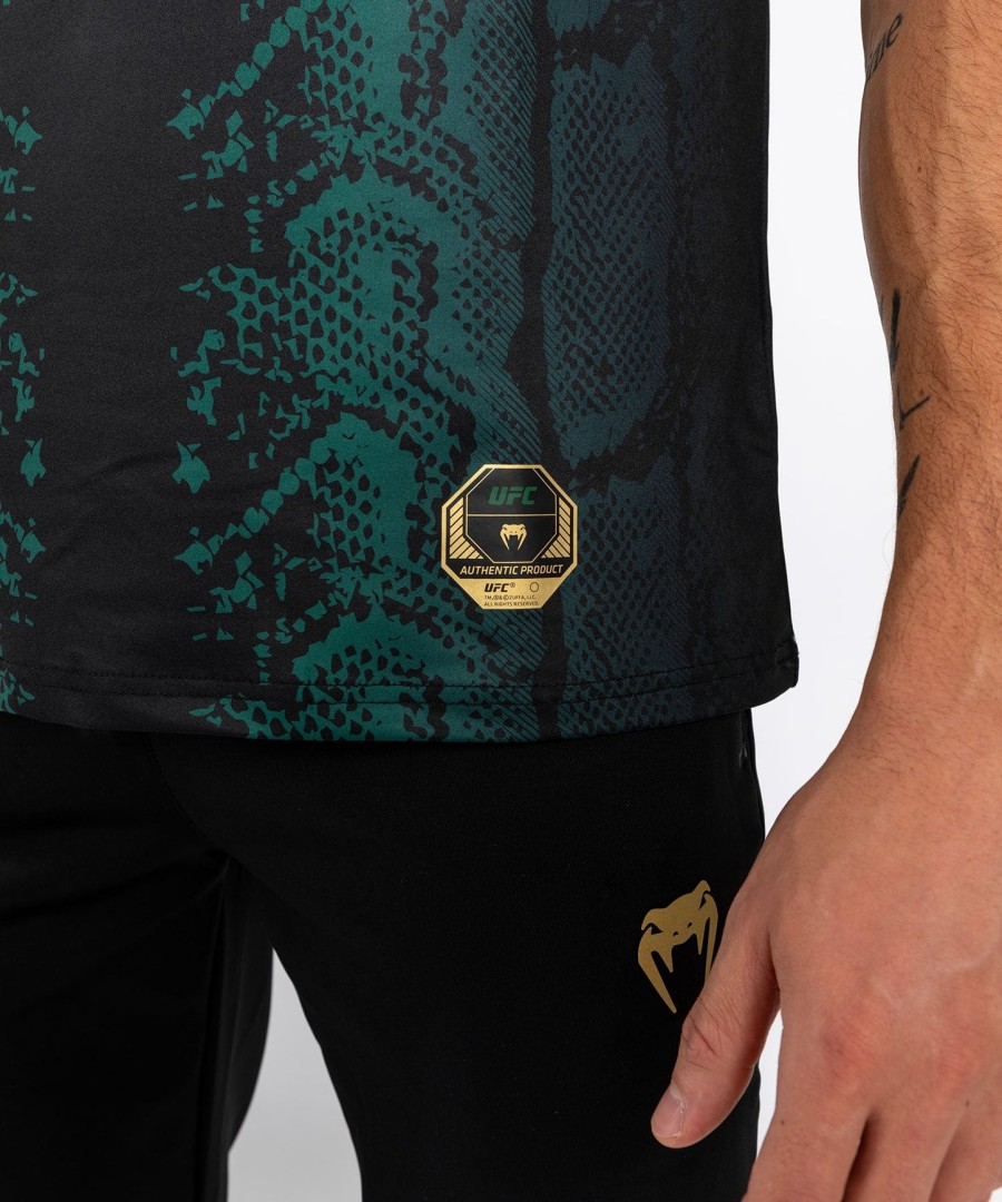 ufc adrenaline by venum autentisk fight night herretrøje - emerald edition - grønsortguld