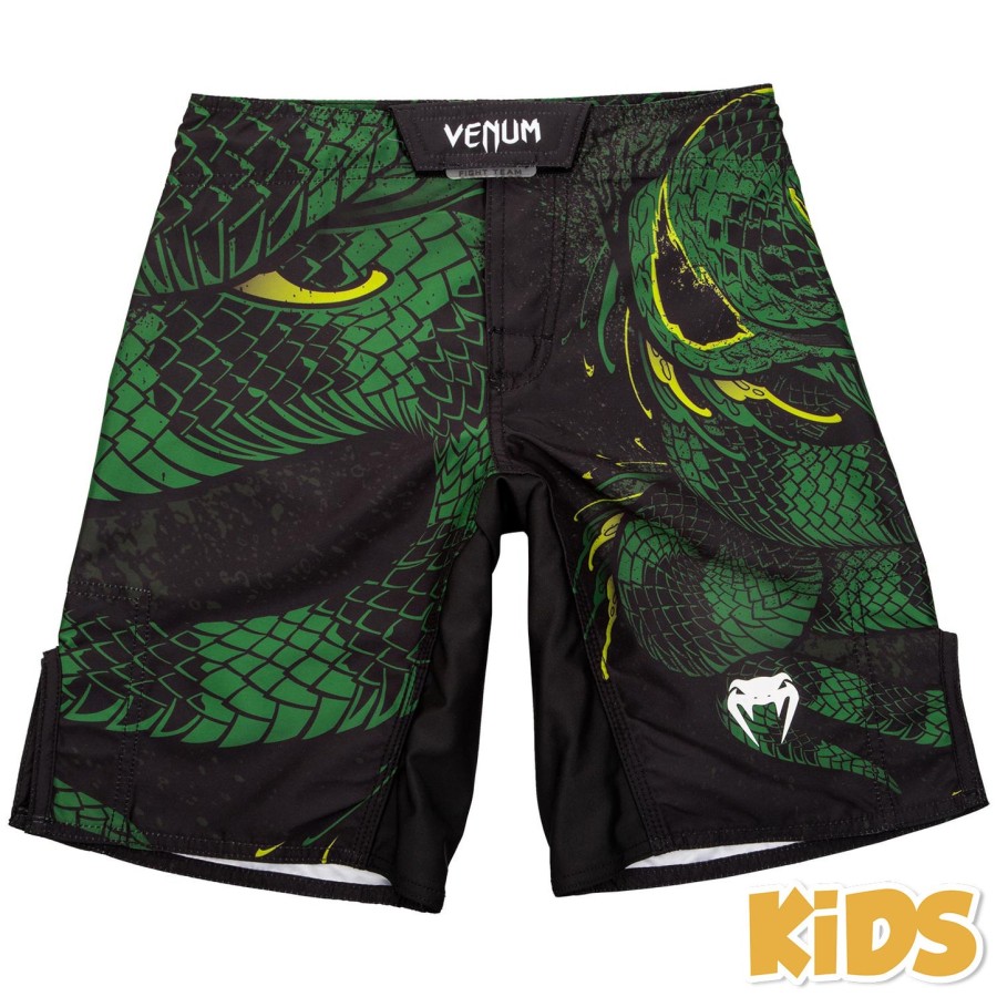 venum green viper børne kampshorts - sortgrøn