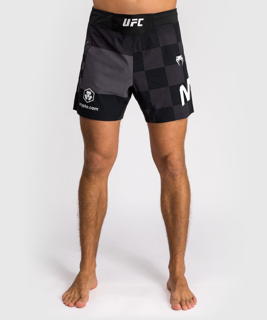 herre ufc unrivaled by venum black stipe miocic short fit fight shorts