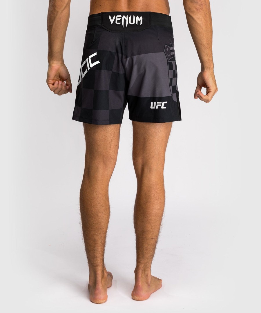 herre ufc unrivaled by venum black stipe miocic short fit fight shorts