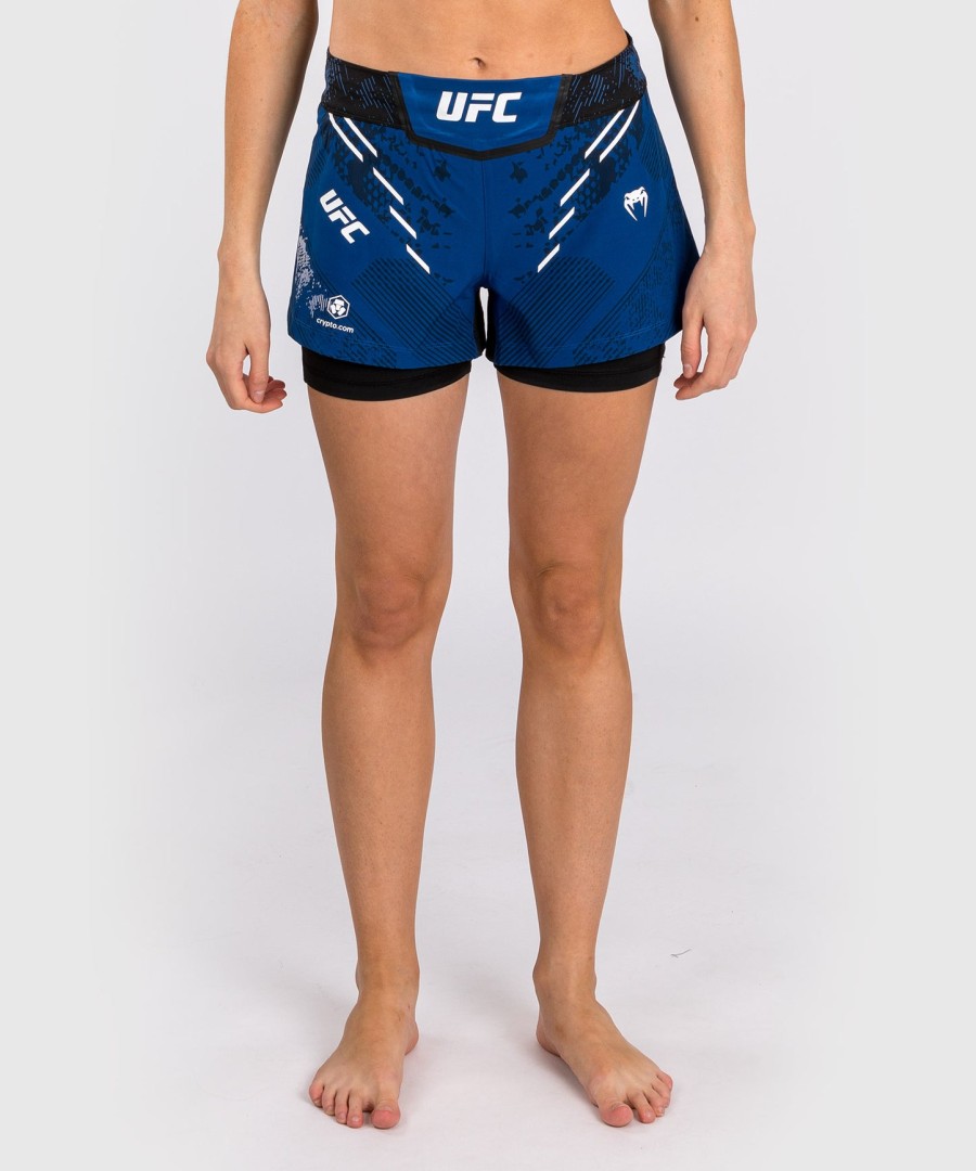 ufc adrenaline by venum personlige autentiske fight night kvinder kampshorts – blå