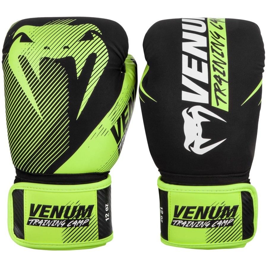 venum training camp 2.0 boksehandsker - sortneo gul