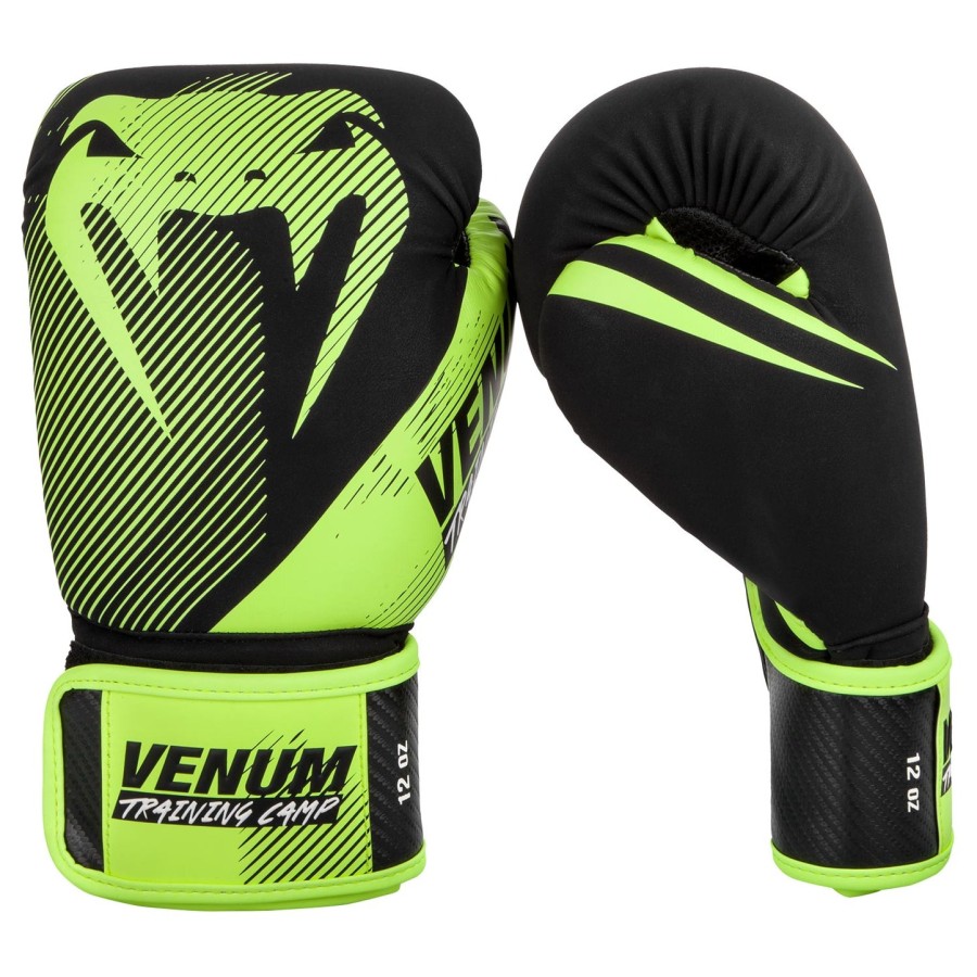 venum training camp 2.0 boksehandsker - sortneo gul