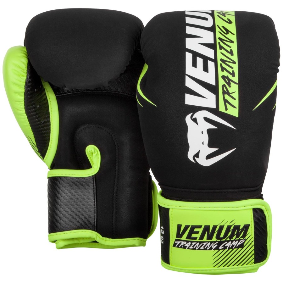 venum training camp 2.0 boksehandsker - sortneo gul