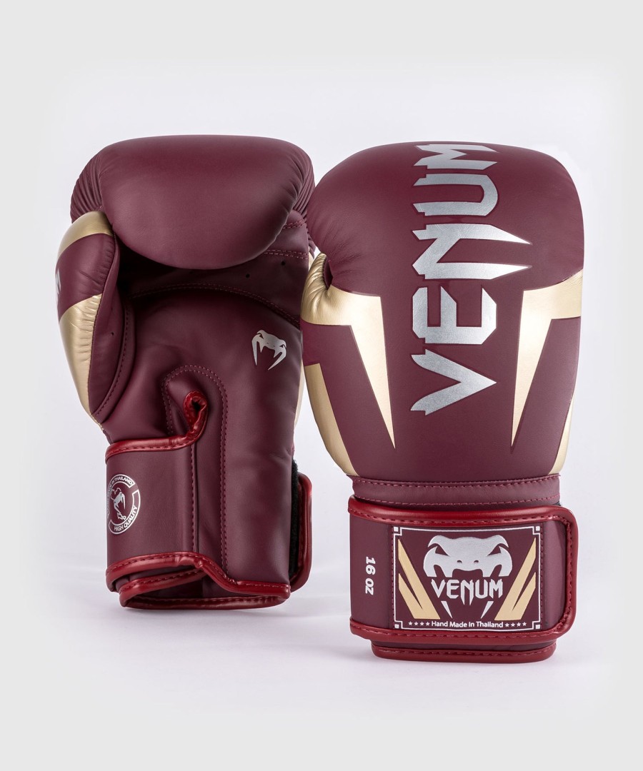 venum elite boksehandsker - bordeauxguld