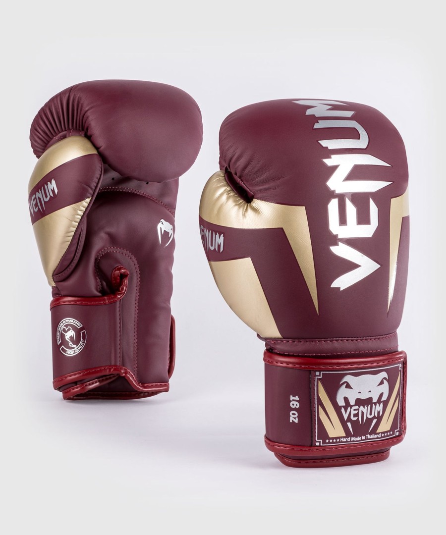 venum elite boksehandsker - bordeauxguld