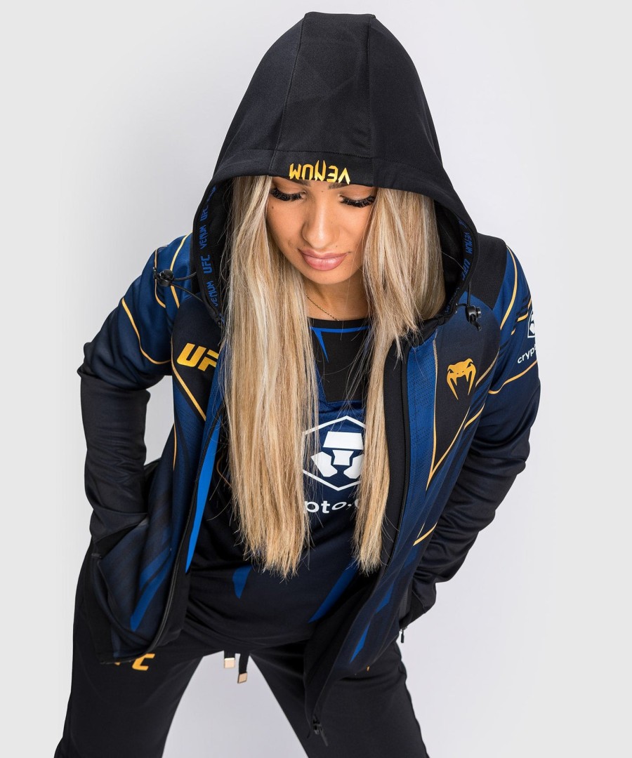 ufc authentic fight night 2.0 kit af venum kvinders walkout hættetrøje - midnight edition - champion