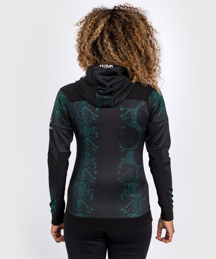 ufc adrenaline by venum authentic fight night women walkout hoodie - emerald edition - grønsort