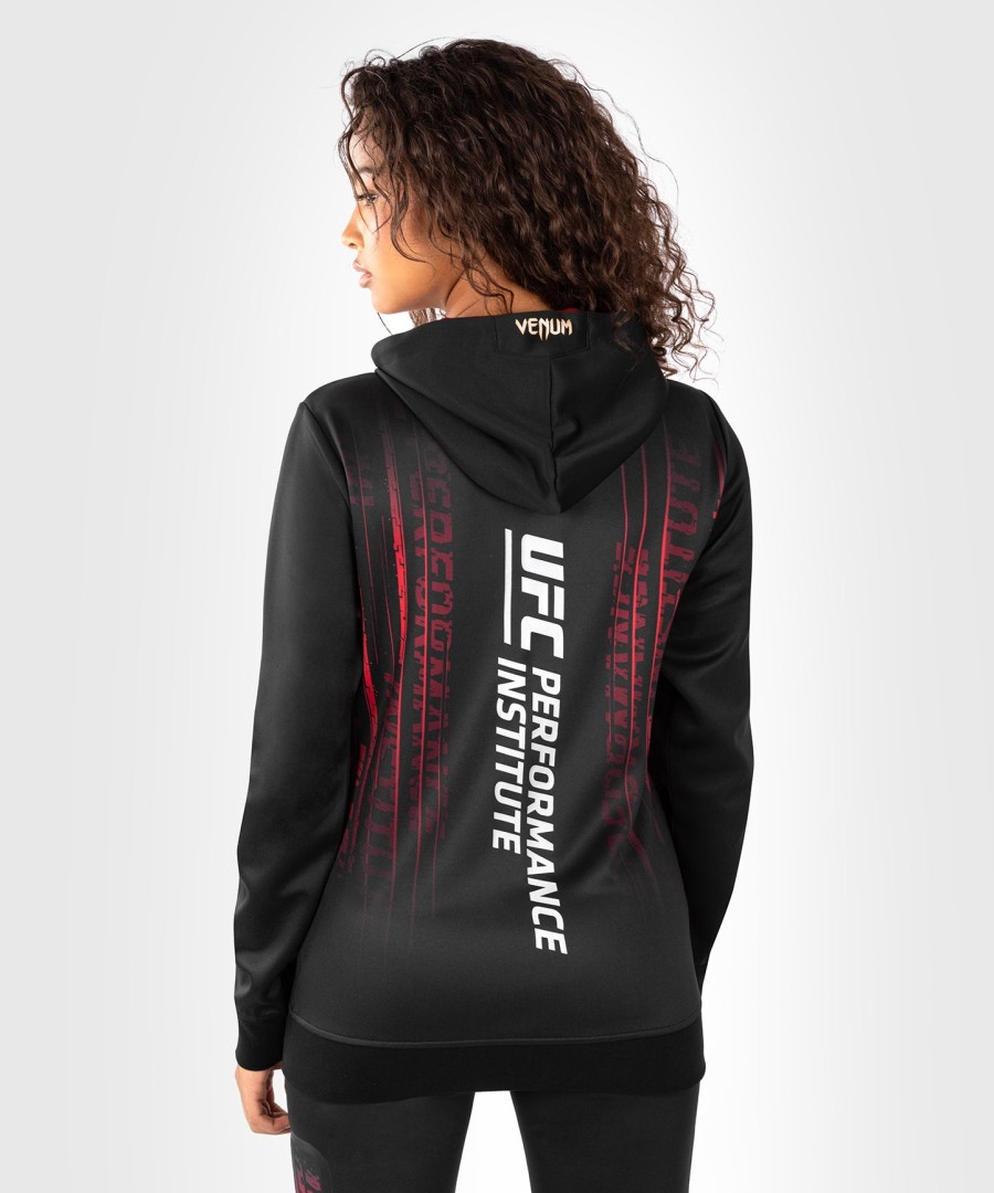 ufc venum performance institute 2.0 dame hættetrøje med lynlås - sortrød