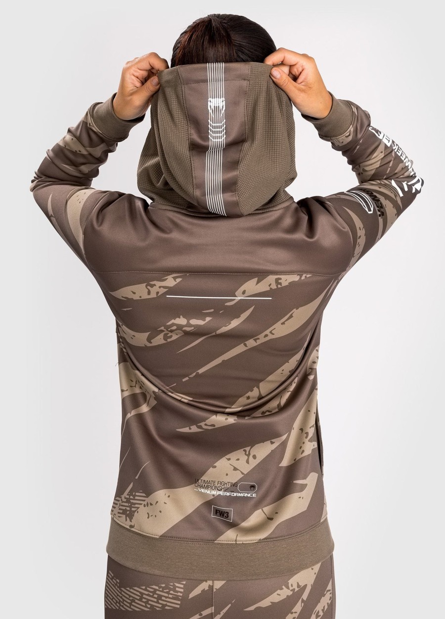 ufc adrenaline by venum fight week dame hættetrøje med lynlås - desert camo