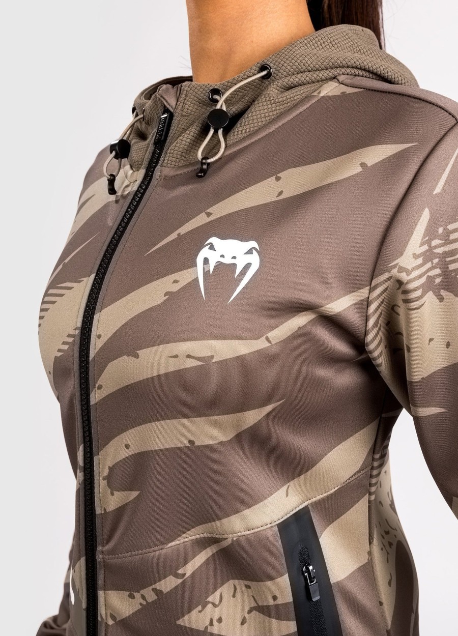 ufc adrenaline by venum fight week dame hættetrøje med lynlås - desert camo