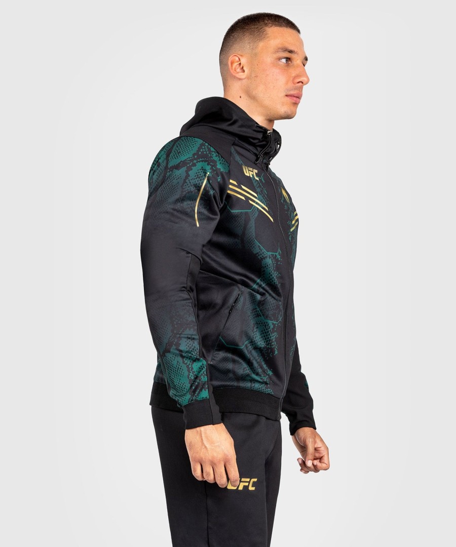 ufc adrenaline by venum authentic fight night herre walkout hættetrøje - emerald edition - grønsortguld